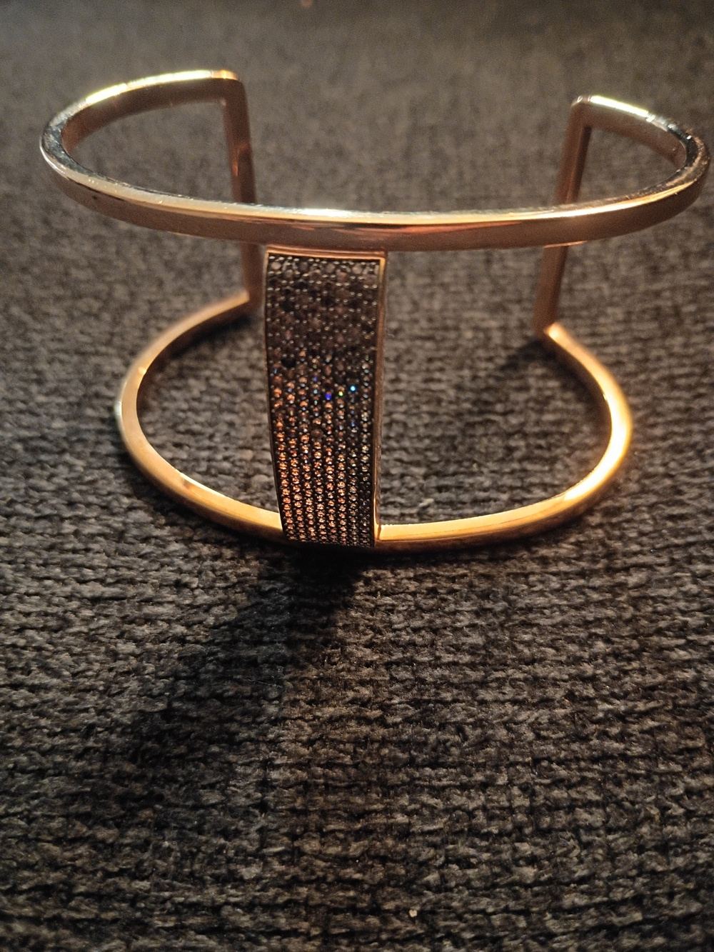 henri bendel Gold-Tone Crystal Pavé Open Cuff Bracelet